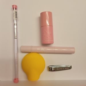 Olive and June Nail essentials with nail strengthner and Cuticle serum
